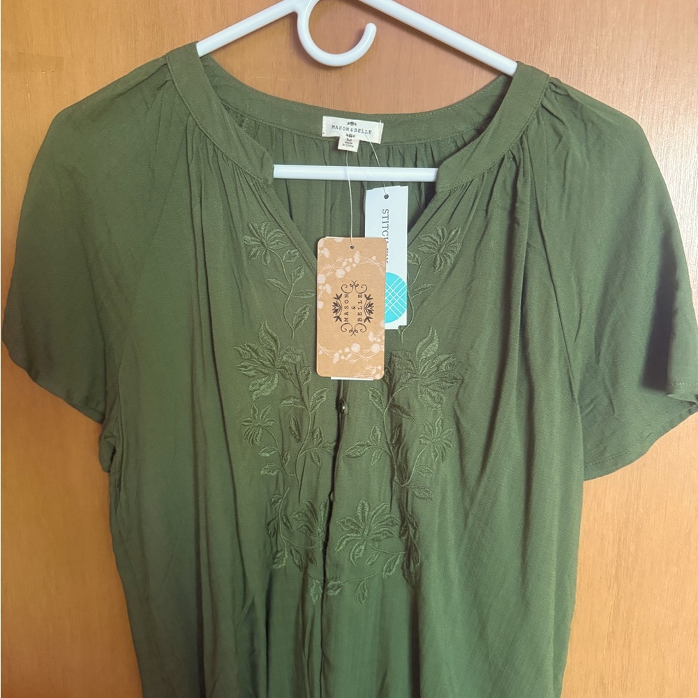 Olive green top